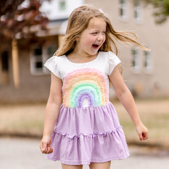 Rainbow Sherbet Dress in KNIT - Lavender