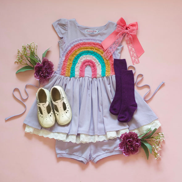 Rainbow Dress in Knit - First Day