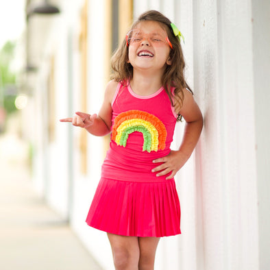 Racer Back Rainbow Tank - Pink