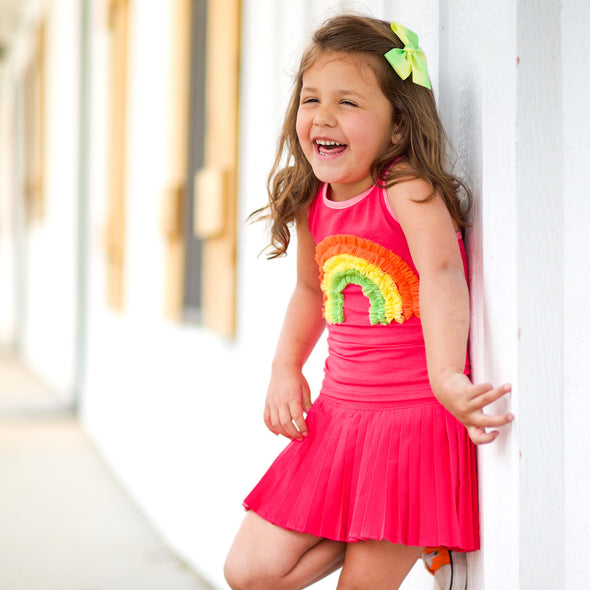 Racer Back Rainbow Tank - Pink