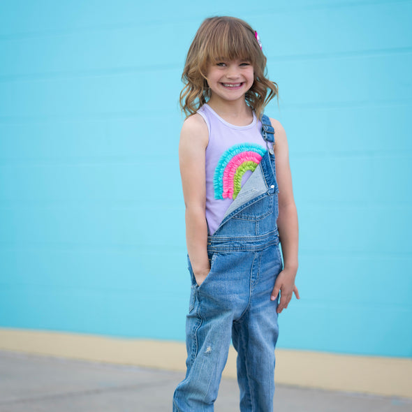 Racer Back Rainbow Tank - Purple
