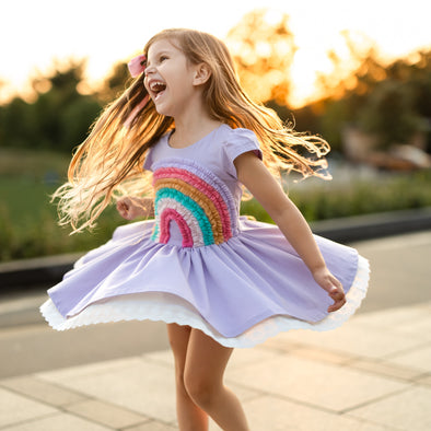 Rainbow Dress in Knit - First Day