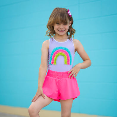 Racer Back Rainbow Tank - Purple