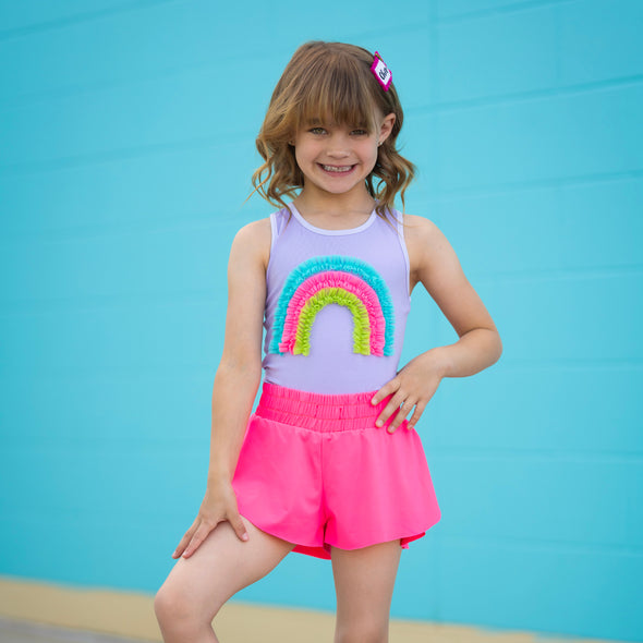 Racer Back Rainbow Tank - Purple