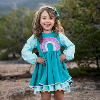 Hooded Rainbow Lucy Dress - Winter Mermaid