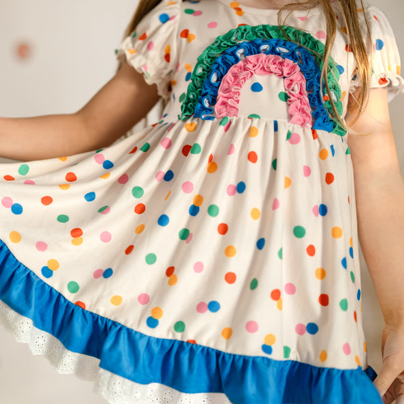 2-Piece Rainbow Lounge Set - Confetti Dots