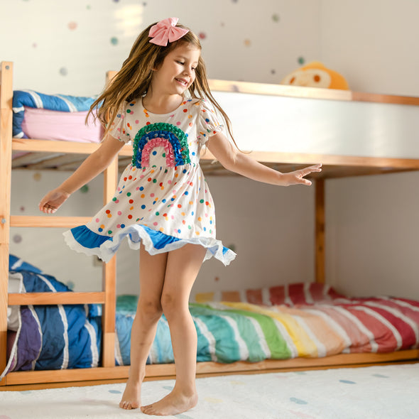 2-Piece Rainbow Lounge Set - Confetti Dots