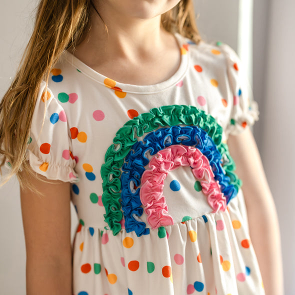 2-Piece Rainbow Lounge Set - Confetti Dots