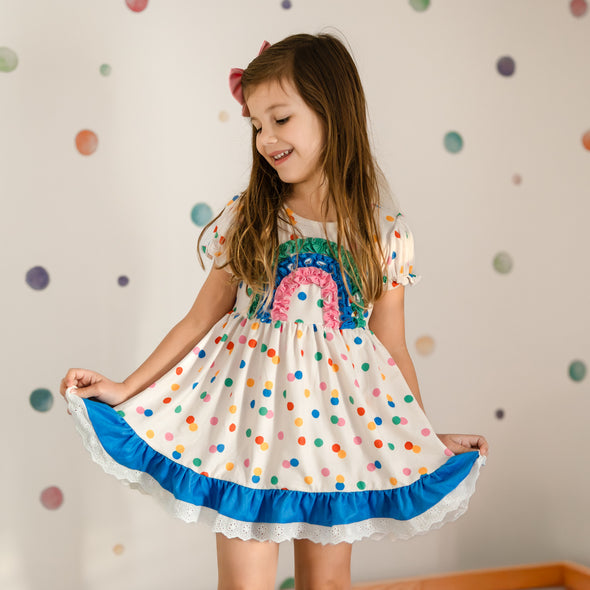 2-Piece Rainbow Lounge Set - Confetti Dots