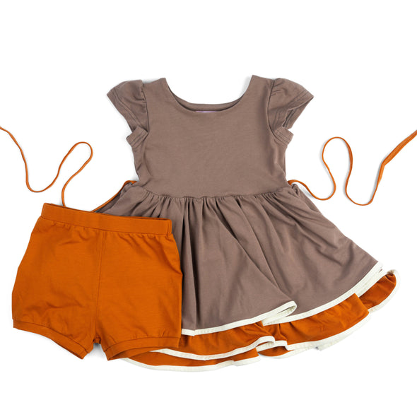Basic Lucy Dress - Latte + Pumpkin