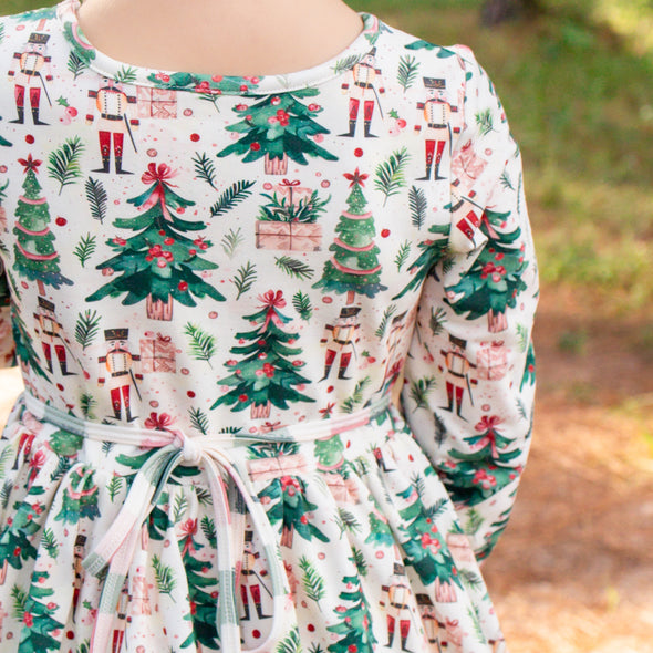 PREORDER - Double Layer Twirl Dress - Watercolor Nutcracker
