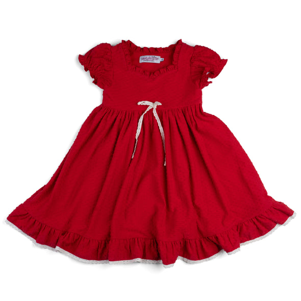 Girl's Dotted Red Lounge Gown