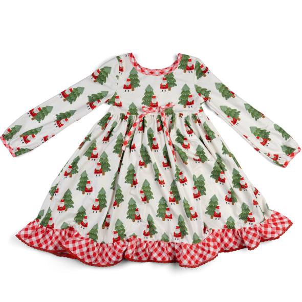 Girl's Lounge Gown - Santa & Trees