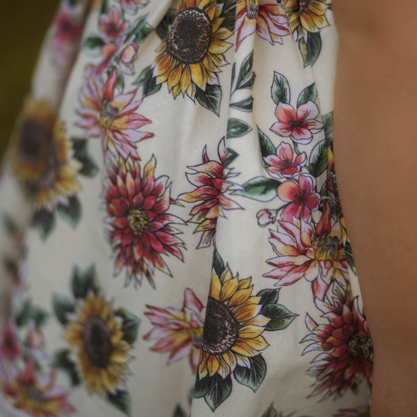 Gold Gingham Sunflower Tunic Set