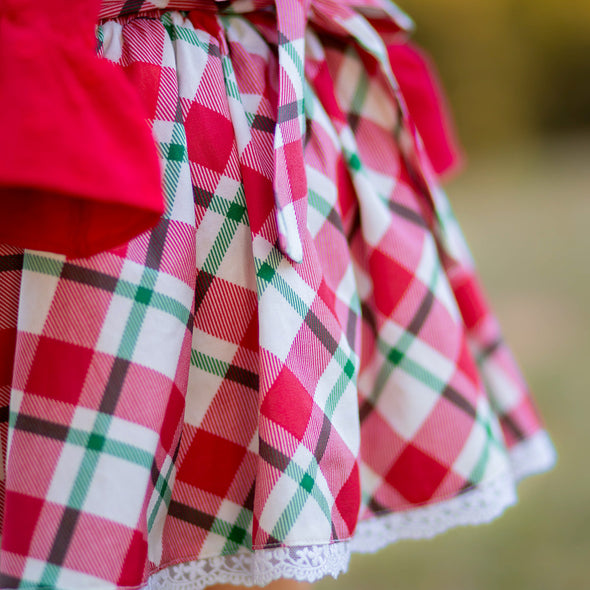Classic Christmas Plaid Top & Skirt Set